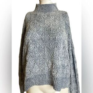 Sugar Moon Light Blue Chenille Cable Knit Women's Sweater Size XL